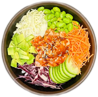 Poke saumon teriyaki